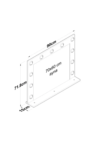 راني  مرآة هوليوود بإضاءة مع كواليس مرآة مكياج مع أضواء سبوت مرآة باللون الأبيض