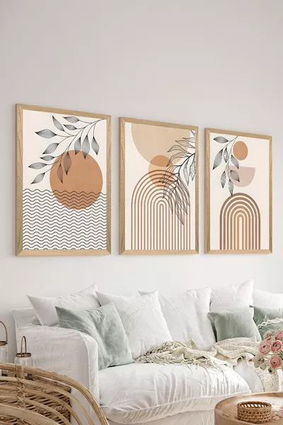 3-Delige MDF Schilderijenset met Lijstrand