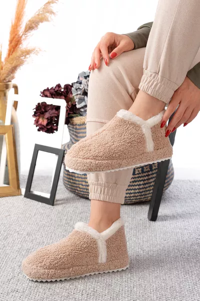 Kadın Hafif Pofuduk Panduf Ses Yapmaz Kalın Taban Ev Ayakkabısı