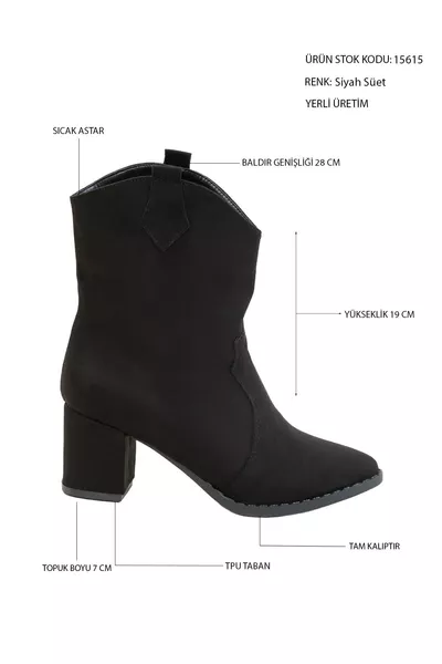 حذاء نسائي أسود من الجلد المدبوغ & بوتي 