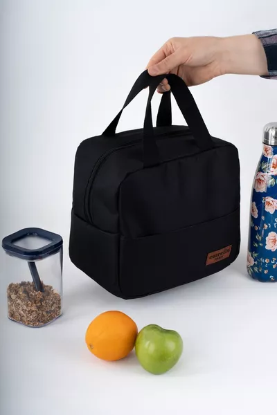 7 L Mila Lebensmittel-Transporttasche Wärmeisolierte Thermotasche Lunchbag Camping Schwarz