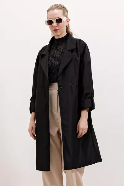 معطف ترنش مبطن بياقة كروزيه 