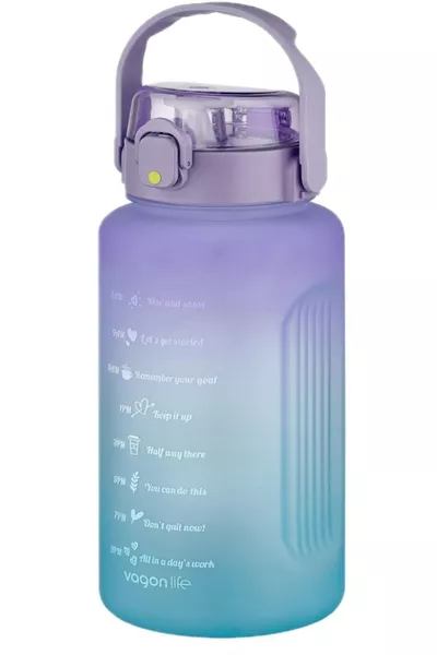 Large Size 2 Litre with/without Straw Dual Color Softtouch Motivational Water Bottle