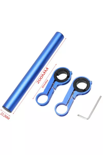 Blauwe  cm Fiets- en Scooterstuur Accessoire Verlengstuk (STUURVERLENGER STAAL)