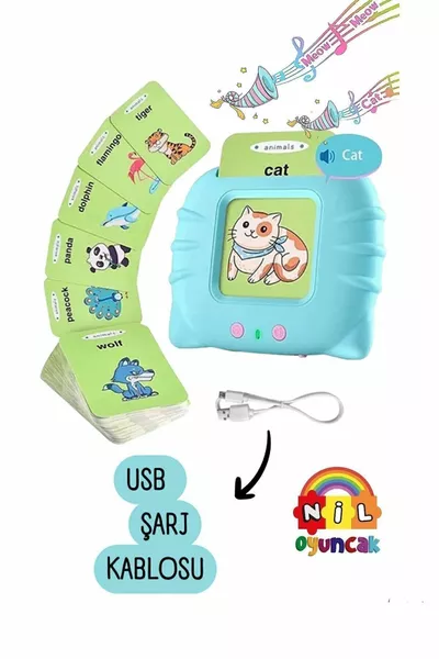 مجموعة بطاقات فلاش مصوّتة لتعليم الإنجليزية-التركية المبكر (أشياء)