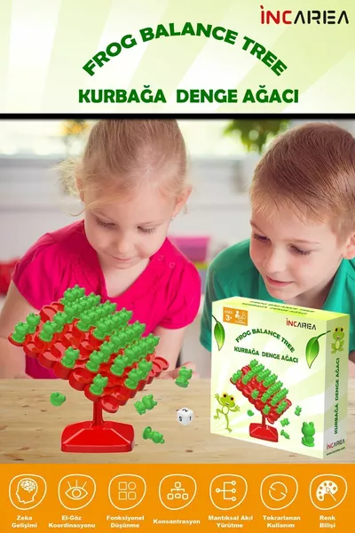 Frog Balance Parent-Child Interaction Game Educational Toy Frog Tree Balance Game