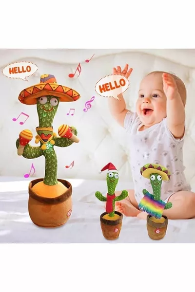 دمية ناعمة على شكل صبار في أصيص، تتكلم وترقص وتصدر موسيقى وأضواء، مجموعة ستار كولكشن