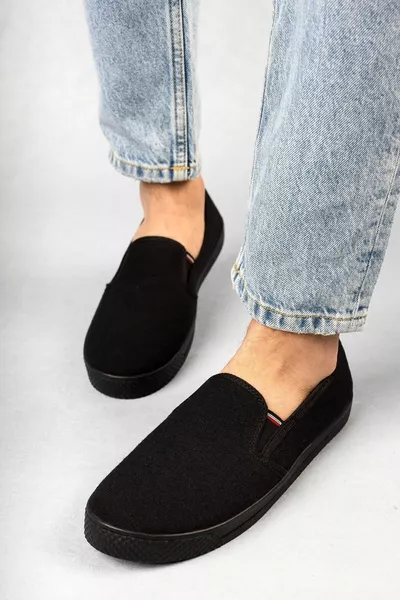 Schwarz - Phantom - Gewebe Slip-on Herrenschuh