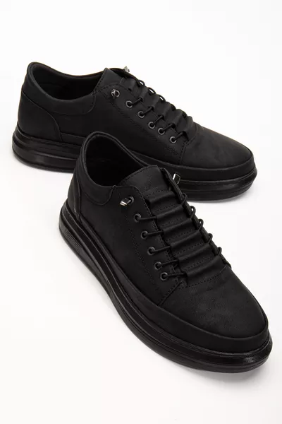 Herren Schwarze Tägliche Leichte Sport-Sneaker mit Polsternaht und Sohlengarantiert für Spaziergänge