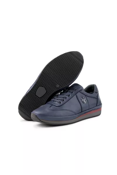 حذاء رجالي يومي من جلد حقيقي مبطن بالفراء للشتاء