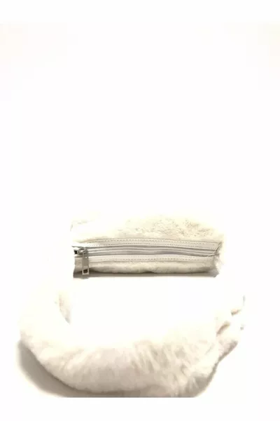 Borsa a tracolla donna bianca in peluche Puufi