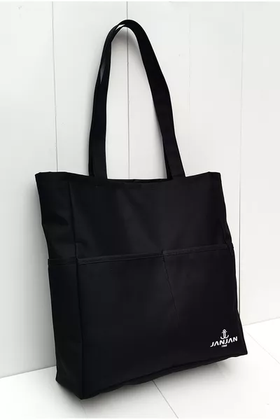 Borsa sportiva nera da donna a tracolla