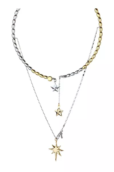 K. Star Detailed Dangling Collar Necklace