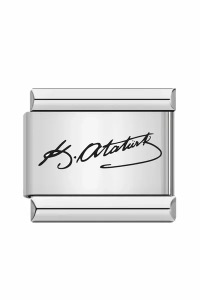Bracciale Charm in Acciaio con Firma di K. Atatürk Estensione Extra Charme Italiano 