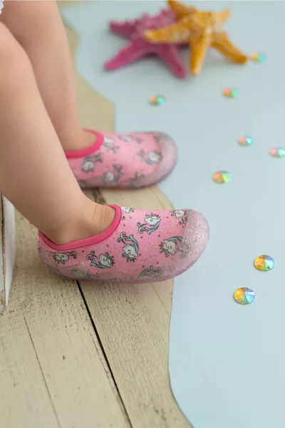 Glitter Unicorn Girls' Non-Slip Water Shoes