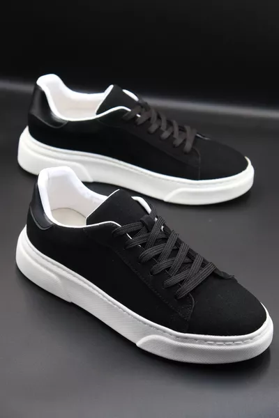 Herren Schwarze Sportschuhe - Bequeme Sohle - Alltag & Stilvolle Nutzung
