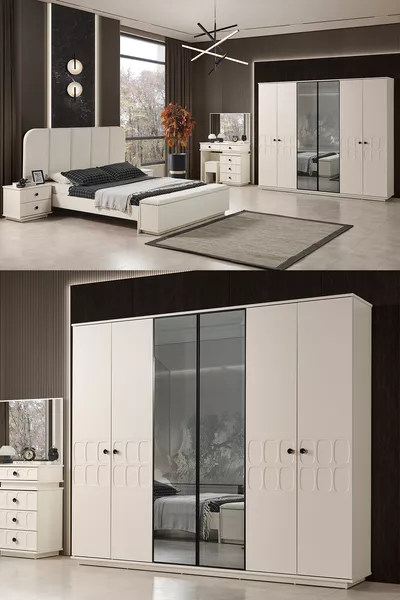 Petek Bench Modern 6-Door Bedroom Set