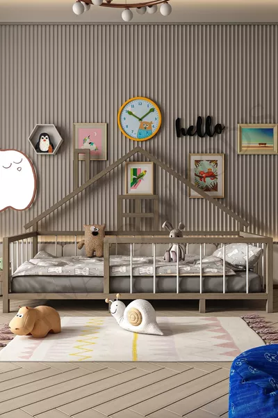 Judy Baby Kinder Montessori Holzoptik MDF Bett