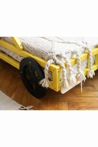 سرير مونتيسوري خشبي - سرير خشبي صلب - سرير أطفال ورضع مونتيسوري