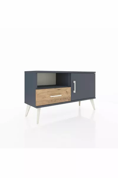 خزانة أرجس بدرجين ورف واحد ودرج واحد وباب واحد أنثراسيت/صنوبر