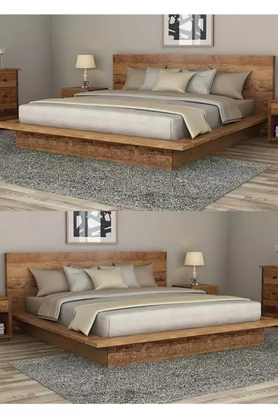 Bruin Houten Bed