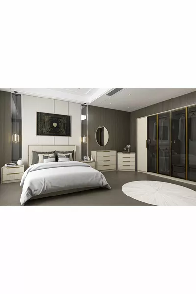 Kale Luxe Bedroom Set - Sandstone - Set 2