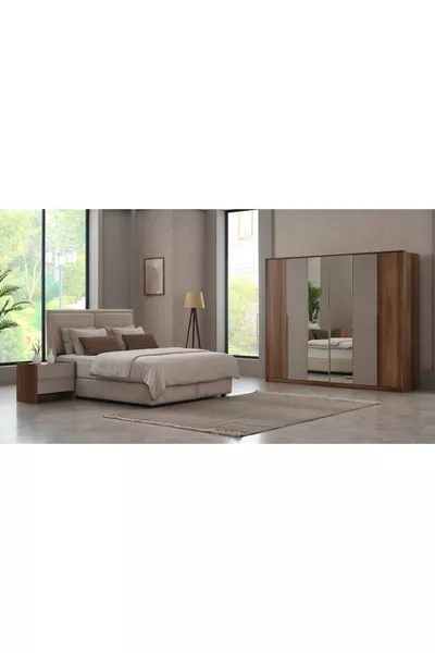 طقم غرفة نوم MONARCH، مع مرآة، بستة أبواب