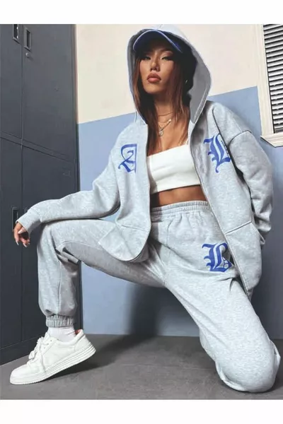 طقم نسائي من الصوف بتصميم مطبوع فضفاض