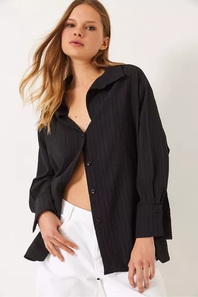 Chemise basique oversize à épaules tombantes pour femme  