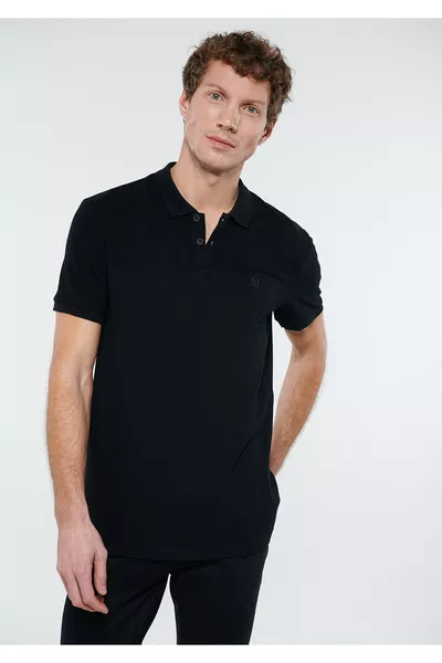 Black Polo T-Shirt Regular Fit / Standard Cut 