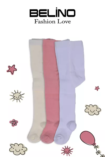 Belyy 3-Pack Cotton Baby Girl Tights