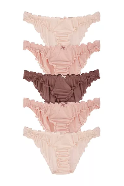 Damen Baumwoll-Lycra-Slips, 5er-Pack