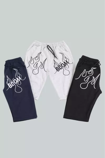 3-Piece Boom Printed Boys' Capri / Bermuda