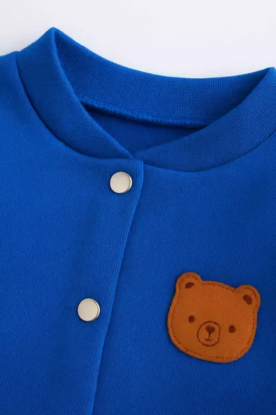 طقم أطفال بأزرار أمامية من القطن والليكرا لجميع الفصول (من 6 إلى  شهرًا)