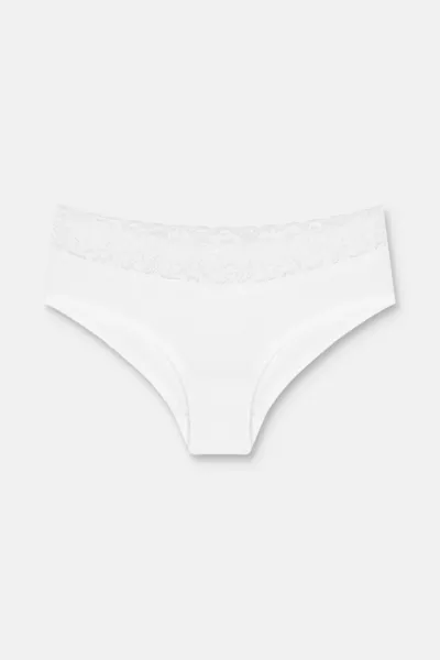 3-delige katoenen hipsterstring met kant