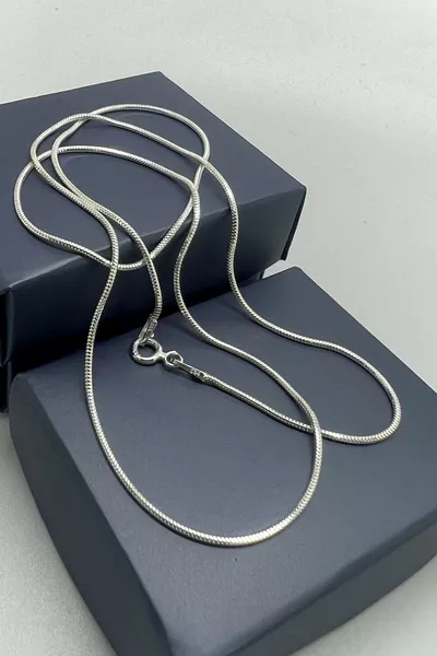 Silver 1 mm Thin Snake Chain Necklace