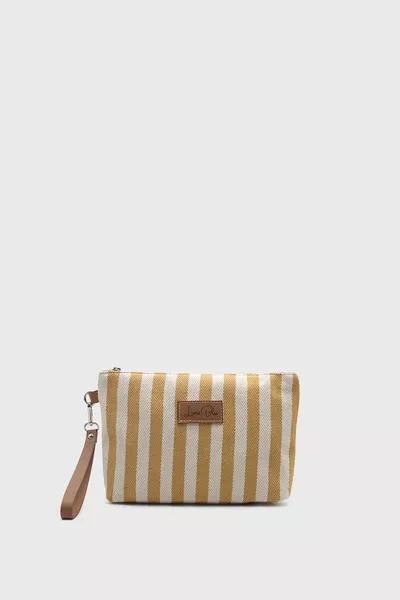 Dames Clutch Tas van Gestreept Linnen