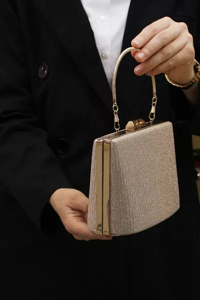 Women's Powder Glitter Evening Dress, Clutch Evening Bag