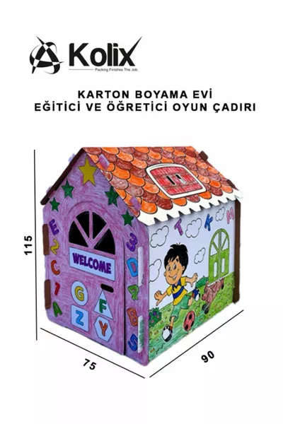 بيت تلوين كرتوني كبير الحجم XXL، بيت لعب تعليمي وتربوي، خيمة ألعاب