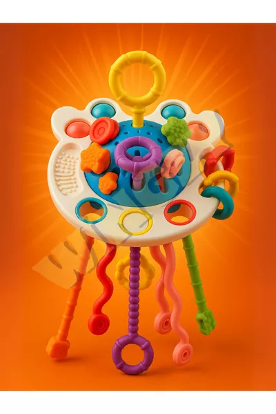 لعبة مونتيسوري الحسية للرضع، بعدة قطع، بحبل للسحب