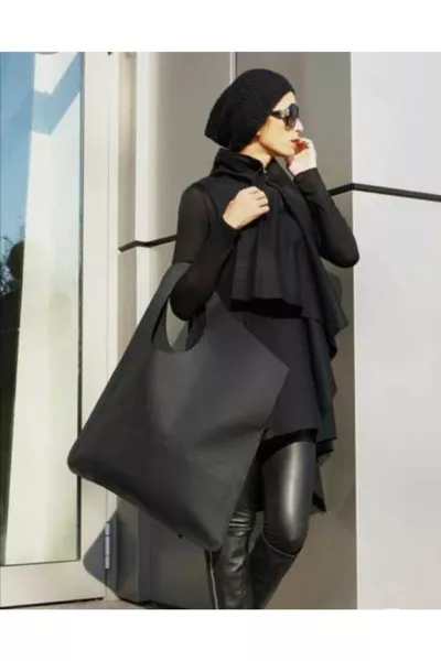 Asymmetrisches Modell Schwarzes Echtes Leder Herrenclutch