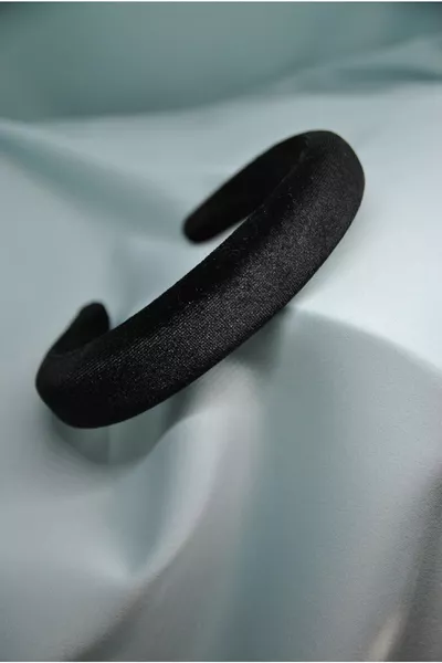 Black Velvet Fabric Women's Crown Hair Accessory