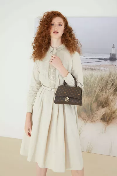 Borsa a Spalla Donna Monogram Caffè 