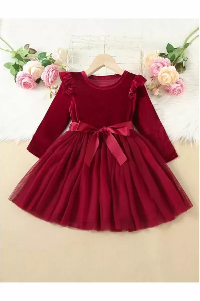 Meisjesverjaardag - Kerstnieuwjaars Prinses Puffy Tutu Fluwelen Jurk met Strik