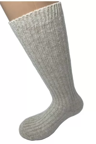 جوارب بوت نسائية صوفية تحت الركبة بلون الحجر