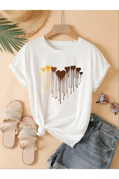 T-shirt à motif Cœurs Fondants