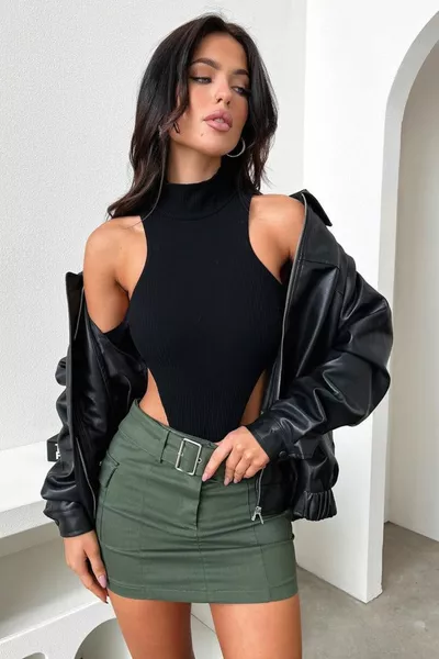Black Bomber Leather Jacket