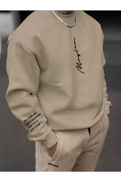 Sweat-shirt unisexe femme/homme NEVER coloré oversize à col rond en coton