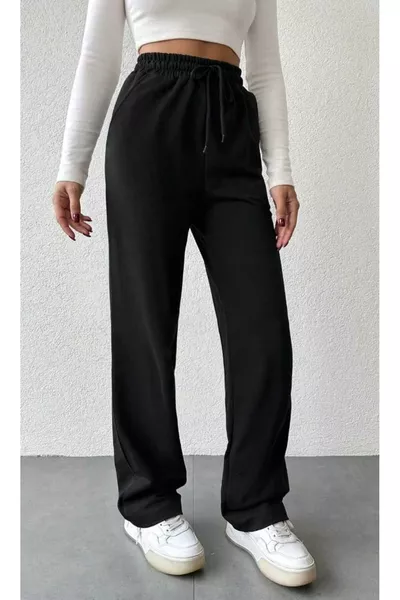 Pantaloni della tuta oversize unisex a gamba larga con elastico in vita a doppio strato