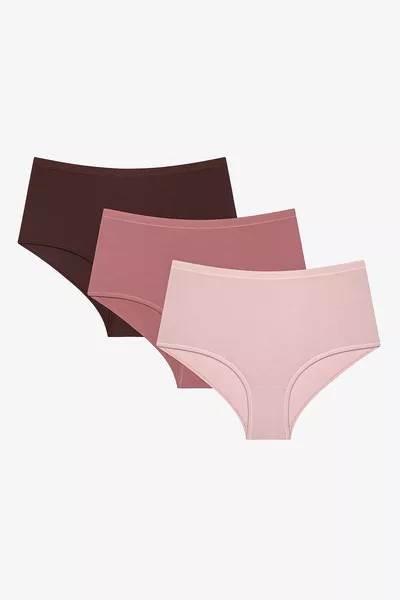 Earth Tones 3lü Highwaist Çok Renkli Slip Külot